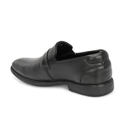Men Premium Leather Black Slip-On Formal Shoes (Joyland-47-Black)