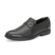 Men Premium Leather Black Slip-On Formal Shoes (Joyland-47-Black)