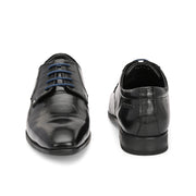 Men Premium Leather Lace-Up Formal Shoes (Endure-63-Black)