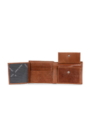 West Port Men's Genuine Leather Wallet – Classic Design with Ample Storage (M-WT-ISC-13-COGNAC-MEDIUM)