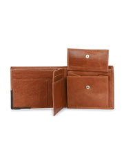 West Port Men's Genuine Leather Wallet – Classic Design with Ample Storage (M-WT-ISC-10-COGNAC-MEDIUM)