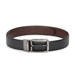 Valentino Men's Genuine Leather Reversible Belt – Black and Tan with Premium Buckle (M-BT-MM-114)