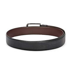 Valentino Men's Genuine Leather Reversible Belt – Black and Tan with Premium Buckle (M-BT-MM-114)