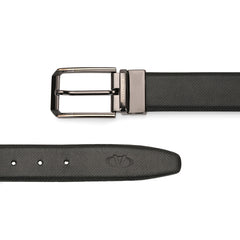 Valentino Men's Genuine Leather Reversible Belt – Black and Tan with Premium Buckle (M-BT-MM-114)