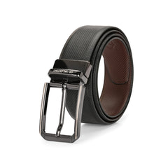 Valentino Men's Genuine Leather Reversible Belt – Black and Tan with Premium Buckle (M-BT-MM-114)