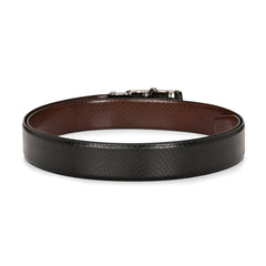 Valentino Men's Genuine Leather Auto Lock No-Hole Reversible Belt – Black and Tan with Ratchet Buckle (M-BT-MM-118)