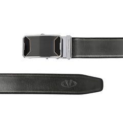 Valentino Men's Genuine Leather Auto Lock No-Hole Reversible Belt – Black and Tan with Ratchet Buckle (M-BT-MM-117-THRILL)