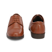 Men Premium Leather Police Tan Uniform Cap Toe Derby Shoes (Earth-53-PoliceTan)