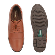 Men Premium Leather Police Tan Uniform Cap Toe Derby Shoes (Earth-53-PoliceTan)