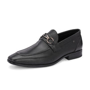 Men Premium Leather Formal Horsebit Loafers (ENDURE-10-BLACK)