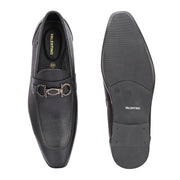 Men Premium Leather Formal Horsebit Loafers (ENDURE-10-BLACK)