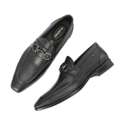 Men Premium Leather Formal Horsebit Loafers (ENDURE-10-BLACK)