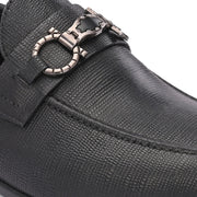 Men Premium Leather Formal Horsebit Loafers (ENDURE-10-BLACK)