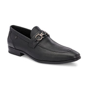 Men Premium Leather Formal Horsebit Loafers (ENDURE-10-BLACK)