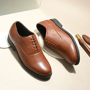 Men Premium Leather Police Oxford Shoes – Tan (Executive-52-Police-Tan)