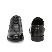 Men Premium Leather Military Brogue Design Uniform Shoes for Army Officers (Executive-74-Black)