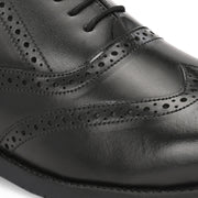 Men Premium Leather Military Brogue Design Uniform Shoes for Army Officers (Executive-74-Black)