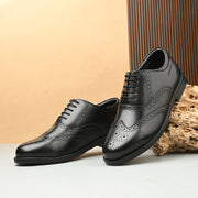 Men Premium Leather Military Brogue Design Uniform Shoes for Army Officers (Executive-74-Black)