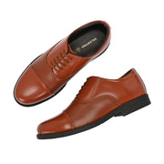 Men Premium Leather Tan Oxford Police Shoes | Available in Sizes 5 UK to 13 UK (Executive-Police-60-Tan)