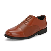 Men Premium Leather Tan Oxford Police Shoes | Available in Sizes 5 UK to 13 UK (Executive-Police-60-Tan)