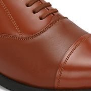Men Premium Leather Tan Oxford Police Shoes | Available in Sizes 5 UK to 13 UK (Executive-Police-60-Tan)