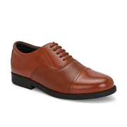 Men Premium Leather Tan Oxford Police Shoes | Available in Sizes 5 UK to 13 UK (Executive-Police-60-Tan)
