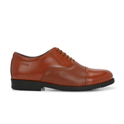 Men Premium Leather Tan Oxford Police Shoes | Available in Sizes 5 UK to 13 UK (Executive-Police-60-Tan)