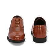 Men Premium Leather Tan Oxford Police Shoes | Available in Sizes 5 UK to 13 UK (Executive-Police-60-Tan)