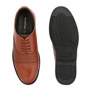 Men Premium Leather Tan Oxford Police Shoes | Available in Sizes 5 UK to 13 UK (Executive-Police-60-Tan)