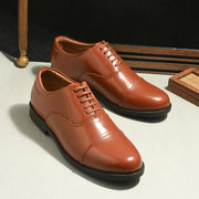 Men Premium Leather Tan Oxford Police Shoes | Available in Sizes 5 UK to 13 UK (Executive-Police-61-Tan)