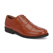 Men Premium Leather Tan Oxford Police Shoes | Available in Sizes 5 UK to 13 UK (Executive-Police-61-Tan)