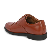Men Premium Leather Tan Oxford Police Shoes | Available in Sizes 5 UK to 13 UK (Executive-Police-61-Tan)