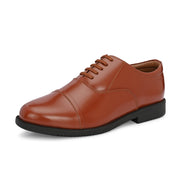 Men Premium Leather Tan Oxford Police Shoes | Available in Sizes 5 UK to 13 UK (Executive-Police-61-Tan)
