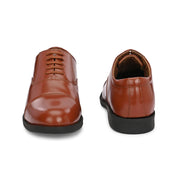 Men Premium Leather Tan Oxford Police Shoes | Available in Sizes 5 UK to 13 UK (Executive-Police-61-Tan)