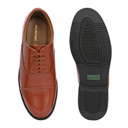 Men Premium Leather Tan Oxford Police Shoes | Available in Sizes 5 UK to 13 UK (Executive-Police-61-Tan)