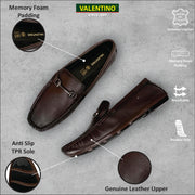 Men Premium Leather Brown Casual Slip On Driving Loafers (Emporio-27-Brown)