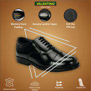 Men Premium Leather Black Oxford Police Shoes | Available in Sizes 5 UK to 12 UK (Executive-61-Black)