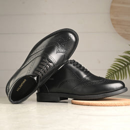 Men Premium Leather Military Brogue Design Uniform Shoes for Army Officers (Executive-71-Black)