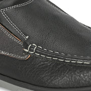Men Premium Leather Black Slip On Casual Shoe (Fascinate-02-Black)
