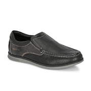 Men Premium Leather Black Slip On Casual Shoe (Fascinate-02-Black)