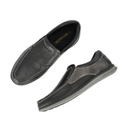 Men Premium Leather Black Slip On Casual Shoe (Fascinate-02-Black)