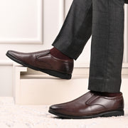 Men Premium Leather Brown Slip-On Formal Shoes (Gateway-03-Brown)