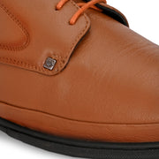 Men Premium Leather Tan Lace Up Formal Derby Shoes (Gateway-52-Tan)