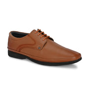 Men Premium Leather Tan Lace Up Formal Derby Shoes (Gateway-52-Tan)