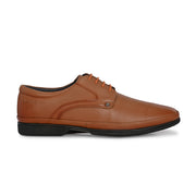 Men Premium Leather Tan Lace Up Formal Derby Shoes (Gateway-52-Tan)