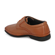 Men Premium Leather Tan Lace Up Formal Derby Shoes (Gateway-52-Tan)