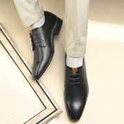 Men Premium Leather Elegant Lace Up Formal Shoes (Georgio-52-Black)