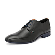 Men Premium Leather Elegant Lace Up Formal Shoes (Georgio-52-Black)