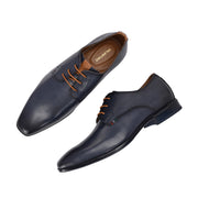 Men Premium Leather Elegant Lace Up Formal Shoes (Georgio-52-Blue)