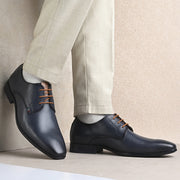 Men Premium Leather Elegant Lace Up Formal Shoes (Georgio-52-Blue)